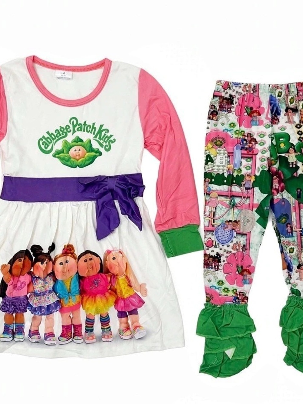 Cabbage Patch Kids Pink & White Matching Set Like New